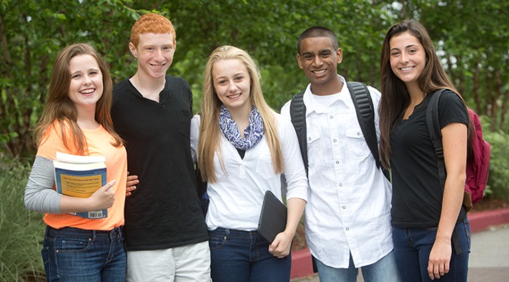 high school students smiling