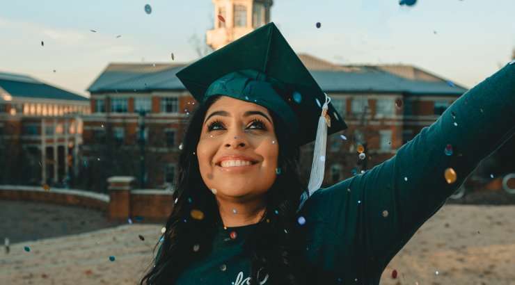 female student in graduation cap