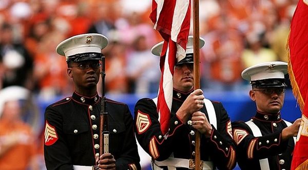 honor guard at sporting event