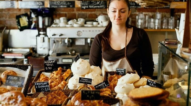 girl working at bakery