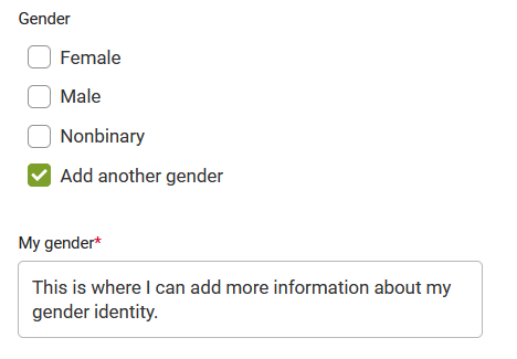 Common App gender question