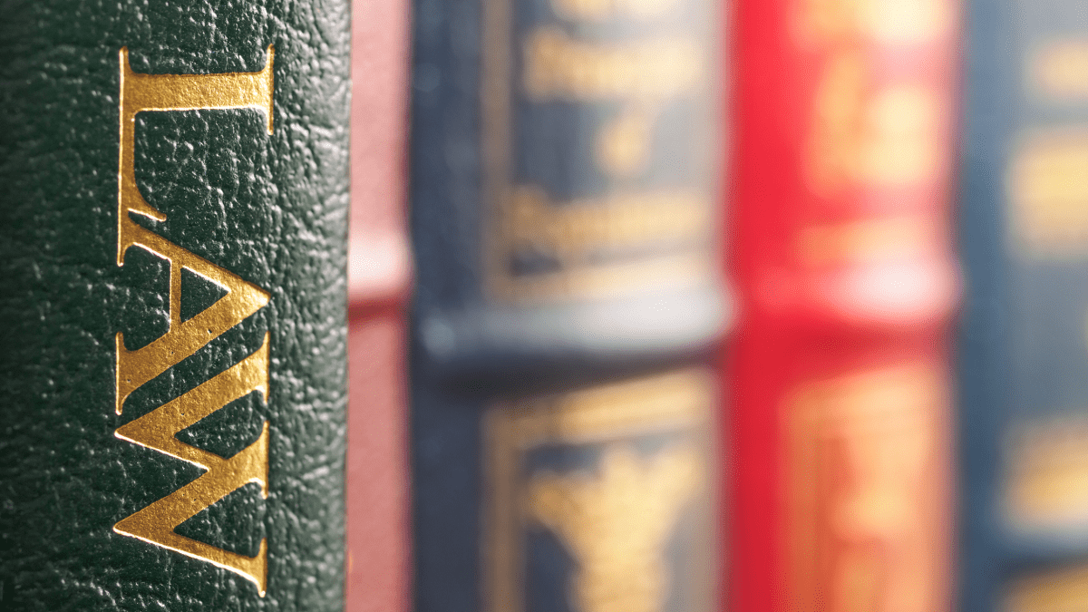row of colorful law books